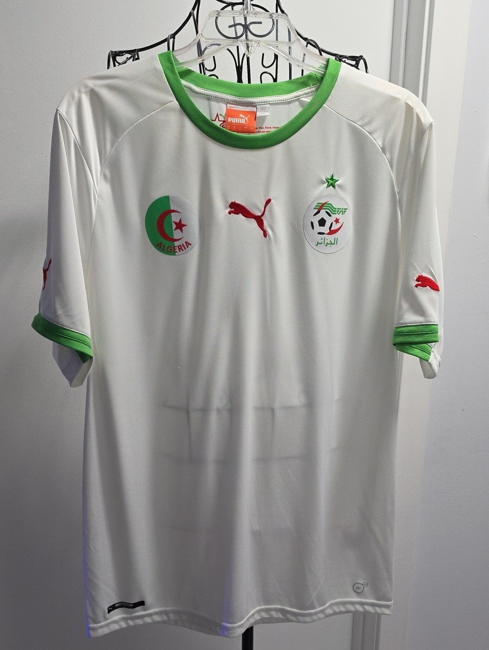 Puma White and Green Algeria Football Jersey